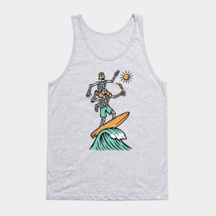 couple of skulls are surfing Tank Top
